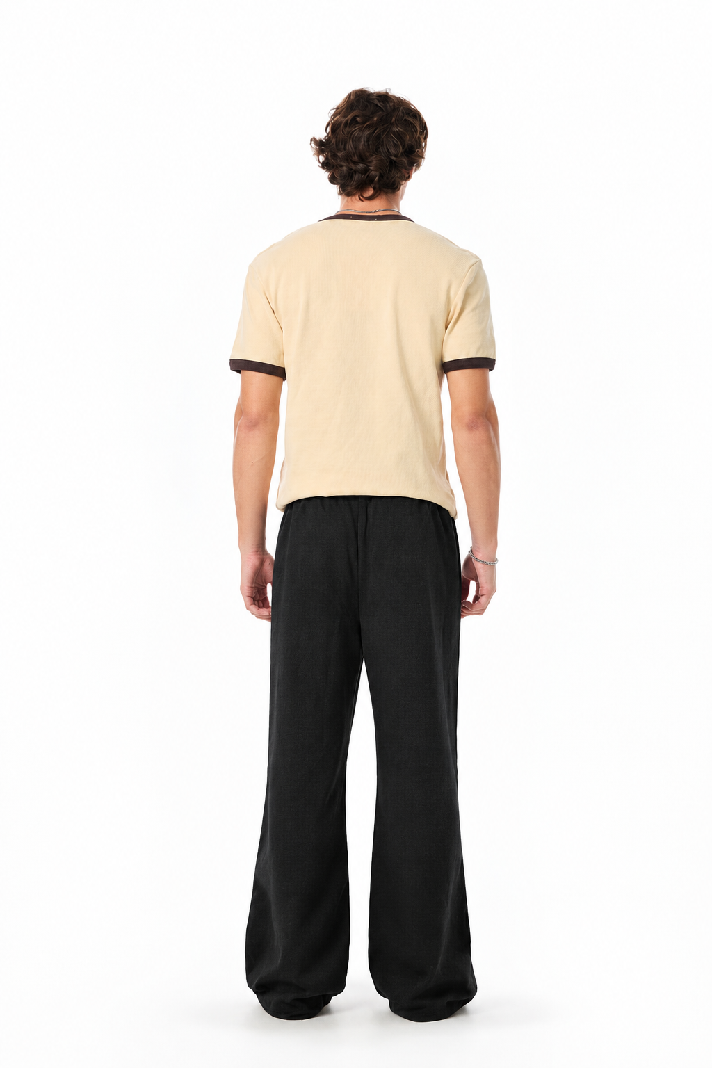 BLACK WIDE-LEG SWEATPANTS