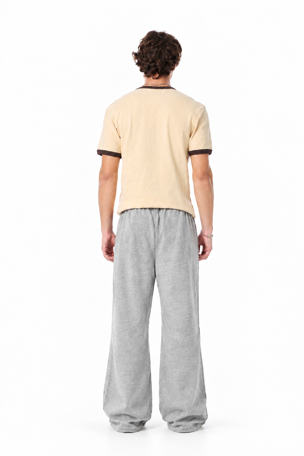 GREY WIDE-LEG SWEATPANTS